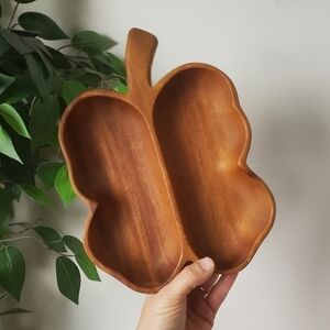 Leilani Genuine Monkey Pod Wood Serving Tray Mid Century Dish